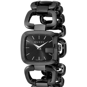 EUC Gucci Black Stainless Steel Analog Square 24mm